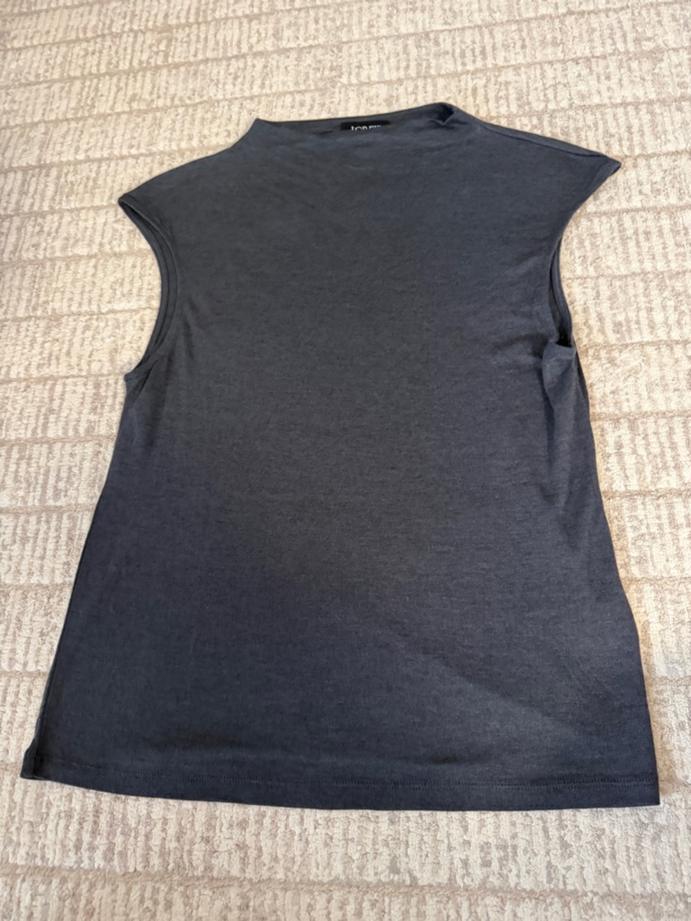 J. Crew collection wool blend Sleeveless Mock Neck Top in Charcoal Gray size L